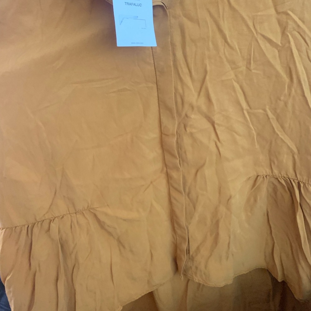 ZARA Trafaluc Mustard Ruffle Blouse
